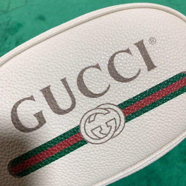 Gucci腰包 476434 古馳GG Marmont系列 GUCCI白色全皮腰包  gqy2148